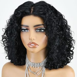 Peluca de Cabello Humano Rizado Birmano con Puntas en Espiral, Peluca Bob con Frente de Encaje 13x4, 300% de Densidad, Pre-Desplumada, Peluca Frontal de Encaje Brasileño - Product Image 5