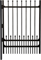 Clôture de jardin en acier galvanisé, panneau de clôture en métal noir de 6 pi x 8 pi pour la sécurité de la cour et de l'extérieur