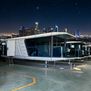 Cabine capsule spatiale de 38 m² avec balcon, pod modulaire entièrement équipé pour la <span class=keywords><strong>location</strong></span> de vacances en glamping, les stations balnéaires ou les zones panoramiques - Product Image 1