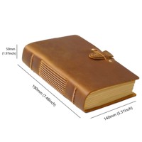 AIGUONIU A5 Carnet en cuir véritable, neutre, vintage, en cuir de vache, couverture rigide, rétro, cadeau créatif, carnet de croquis pour femmes/hommes, journal, vente en gros