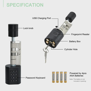 Fingerprint Smart Lock Cylinder TTlock/Tuya <strong>Password</strong> Mechanical Key Digital Smart Electronic Door Lock Cylinder - Product Image 4