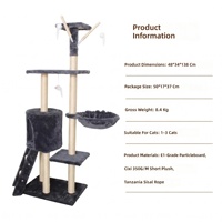 Arbre à chat d'intérieur 5 niveaux pour chats de grande taille avec lit, griffoir et système de sécurité mandibulaire - Vente en gros pour le commerce international