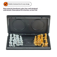 Jeu d'échecs magnétique haut de gamme en or et argent, pliable et portable pour débutants et enfants
