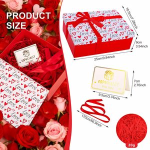Boîte cadeau de luxe épaisse en forme de cœur rouge vide avec couvercle, 25x18x9cm, pour cadeaux, anniversaire, mariage, Saint-Valentin - Product Image 5