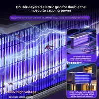 Lampe Solaire Anti-Moustiques et Insectes, Éliminateur de Moustiques IP66, Source Lumineuse LED, Extérieur, Étanche, À Brancher, Piège à Mouches à Élimination Automatique