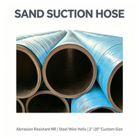 Tuyau d'aspiration et de refoulement de sable robuste en caoutchouc résistant à l'abrasion avec raccord à bride pour la construction