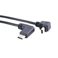 Données Android de haute qualité 90 degrés à angle droit OTG Mini USB vers câble de type C