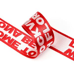 High Gloss <b>Webbing</b> 38mm Polyester Red Logo <b>Webbing</b> Nylon <b>Webbing</b> Strap Upholstery Woven Shoulder Bag Strap - Product Image 4