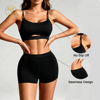 Haut de compression sans couture à séchage rapide pour la course et le fitness, Corset pour femmes, Short de yoga ajustable, Ensembles de sous-vêtements pour femmes