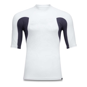 Men Compression <b>Tops</b> High Collar Breath Able UV Running Shirts Long-Sleeved <b>Net</b> Stitching Design Moisture-Wicking Spandex/Cotton - Product Image 6