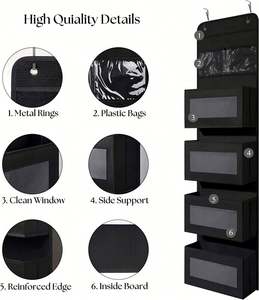 Organisateur suspendu sur porte avec fenêtre transparente et poche en PVC pour ranger les articles divers - Product Image 5