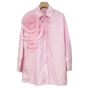 <span class=keywords><strong>Camicia</strong></span> in cotone primavera estate Chic da <span class=keywords><strong>donna</strong></span> <span class=keywords><strong>con</strong></span> motivo plissettato a maniche lunghe <span class=keywords><strong>con</strong></span> collo a fiocco stile Polo - Product Image 5