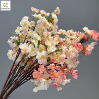 Bunga Sakura Sutra Buatan 104cm Grosir, Cabang Besar Warna Putih Muda Pink untuk Dekorasi Pernikahan dan Meja Rumah