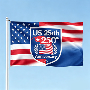 Bandiera USA 3x5 Piedi con Design della Mappa, 250 Anni dall'Indipendenza, Stile Betsy Ross - Completamente Cucita e Ricamata - Product Image 3