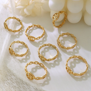 18K Vàng Mạ B Ban Đầu Nhẫn Phụ Nữ 26 Bảng Chữ Cái Chuỗi Có Thể Điều Chỉnh Thép Không Gỉ Ban Đầu Nhẫn Thư Với Chữ Cái Đầu - Product Image 6