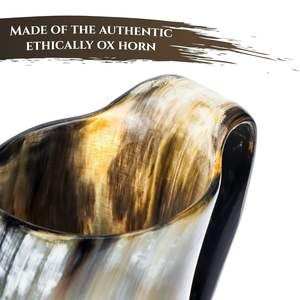 Taza de cuerno de búfalo Natural Premium, acabado liso, mango duradero pulido, agarre cómodo, respetuoso con el medio ambiente para bebidas frías calientes, genial - Product Image 5