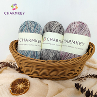 Fancy Cotton Wool Blended AB Tweed Knitting Yarn with Colorful Spots Dyed High Strength Hand Knitting & Crocheting Yarn