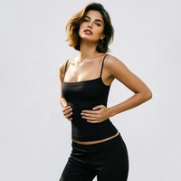 Top bandage tricoté respirant noir, rose et blanc pour femme, débardeur moulant rayé à col bateau sans manches, coupe ajustée, élégant pour soirée