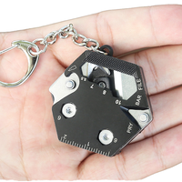 Porte-clés multifonction en acier inoxydable pour pièces de monnaie, tournevis, ouvre-bouteille, outil de survie pliable EDC, vente en gros