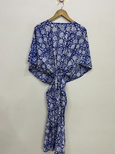 Caftán Corto de Seda Pura, Talla Única, Holgado y Cómodo para Cualquier Talla, Aproximadamente 47 Pulgadas, Proveedor de la India - Product Image 2