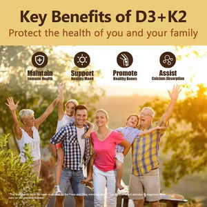 Cápsulas Blandas de Vitamina D3+K2 al por Mayor, Suplemento de Vitamina D3+K2, 250 Cápsulas/Botella, Personalización OEM, No Apto para Recién Nacidos ni Mujeres Embarazadas - Product Image 6