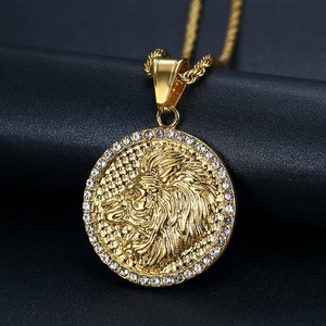 Nuovi arrivi 18K oro placcato diamante in acciaio inox ciondolo collana zodiacale unico prodotto di moda con zircone <span class=keywords><strong>pietra</strong></span> principale - Product Image 4