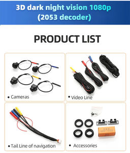Los fabricantes suministran 1080p 3D panorámico 360 cámara de coche HD visión nocturna integrada sistema panorámico de ojo de pájaro impermeable - Product Image 5