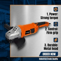 Meuleuse d'angle professionnelle 2350W 230mm 5800 tr/min, outil puissant, meuleuse d'angle électrique filaire à moteur à balais