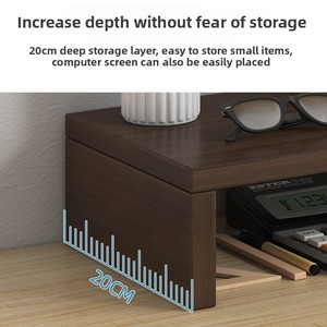 TALONGJ LYYC-2679 Wood Desktop <b>Computer</b> Riser Office Monitor Stand Support Frame Desk Shelf <b>Storage</b> Rack Multi-Purpose Portable - Product Image 3