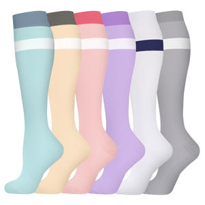 <span class=keywords><strong>Chaussettes</strong></span> de compression mi-mollet motif à pois bon soutien bas <span class=keywords><strong>pour</strong></span> jambe gonflement coureur cyclisme varices - Product Image 5