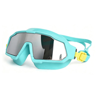 Masque de natation YL2300 à injection directe de silicone liquide, grande fenêtre panoramique, anti-buée, revêtement UV, miroir or/argent
