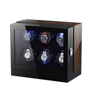 Relógio de luxo com controle remoto inteligente com tela de toque, caixa de relógio com 24 ranhuras, 2 4 6 9 12 24 slots, impressão digital, fornecedor direto
