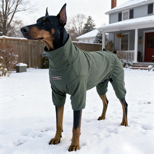 Pyjama d'hiver pour animaux de compagnie, combinaison épaisse à col haut et extensible, vêtements pour chiens à quatre pattes pour grands chiens - Product Image 6
