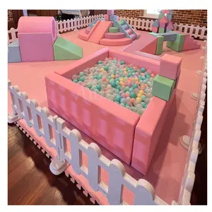 Soft Sculpted Foam Play Zona De Juegos Infantil Soft Play Wall Cubes cancello per bambini per gioco morbido rosa