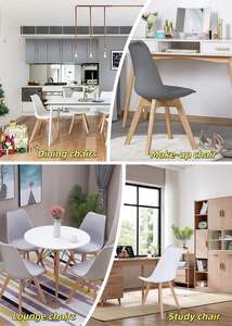 <span class=keywords><strong>Set</strong></span> da Pranzo YWJ per Ristorante con Tavolo e <span class=keywords><strong>6</strong></span> <span class=keywords><strong>Sedie</strong></span> in Plastica PP dal Design Scandinavo Classico con Gambe in <span class=keywords><strong>Legno</strong></span> - Product Image 4
