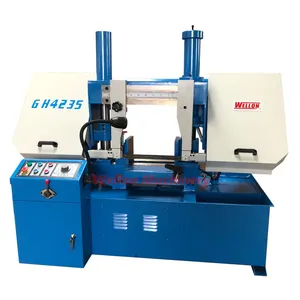 GH4235 China sierra de banda horizontal/máquina automática de sierra de cinta de doble columna para corte de material