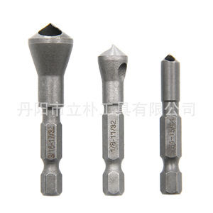 3Pc Hexagonal Shank Countersink Drill 90 Degree Imperial Beveling Tool For Nonferrous Metals Bright Uncoated - Product Image 1