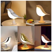 Lampe LED d'aromathérapie Magpie, en forme d'oiseau mignon, rechargeable, alimentée par courant continu, commande tactile, design moderne