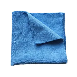 Toalla de microfibra sin bordes de pelo corto y largo de 380 g/m² para detallado automotriz, 40x40, azul, para pulir y aplicar revestimientos en spray - Product Image 1