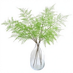 <span class=keywords><strong>D</strong></span>écoration <span class=keywords><strong>d</strong></span>'intérieur : Fougère artificielle en forme <span class=keywords><strong>d</strong></span>'asperge, feuilles laminées multi-branches floquées, plante artificielle pour aménagement paysager <span class=keywords><strong>d</strong></span>'hôtels et gîtes, vente en gros - Product Image 1