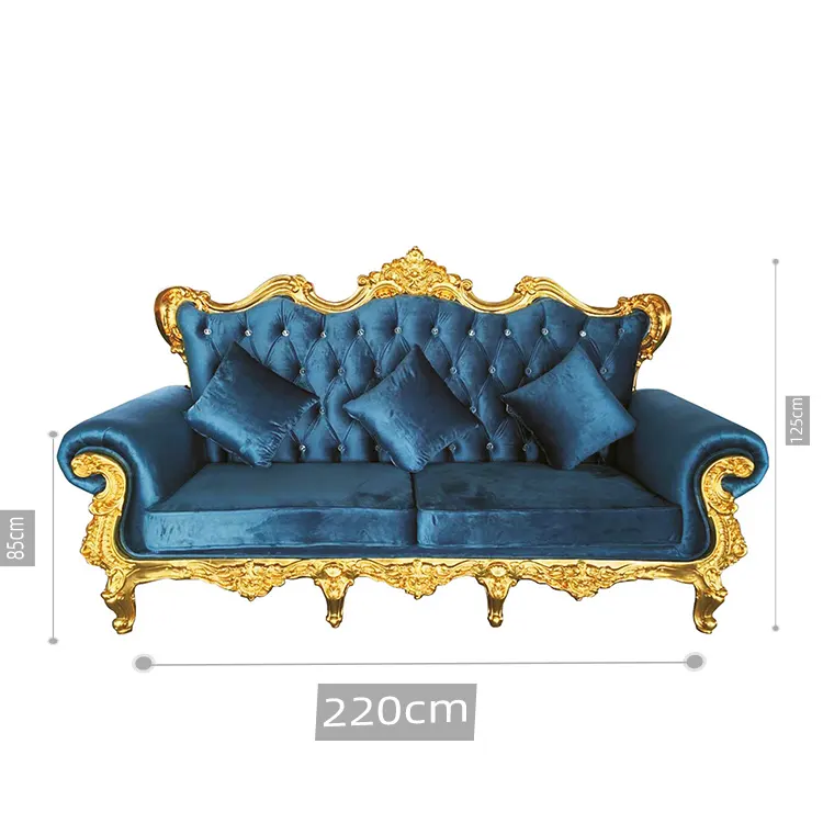 Wholesale Price Luxury Living Room Sofa Furniture Velvet Cover Wedding Throne Chair For Bride And Groom
