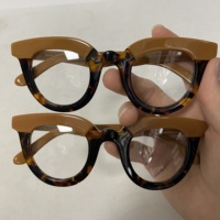 Inventaire de liquidation des montures de lunettes rondes épaisses en acétate, conception patchwork, une variété de styles au choix, vente en gros mixte