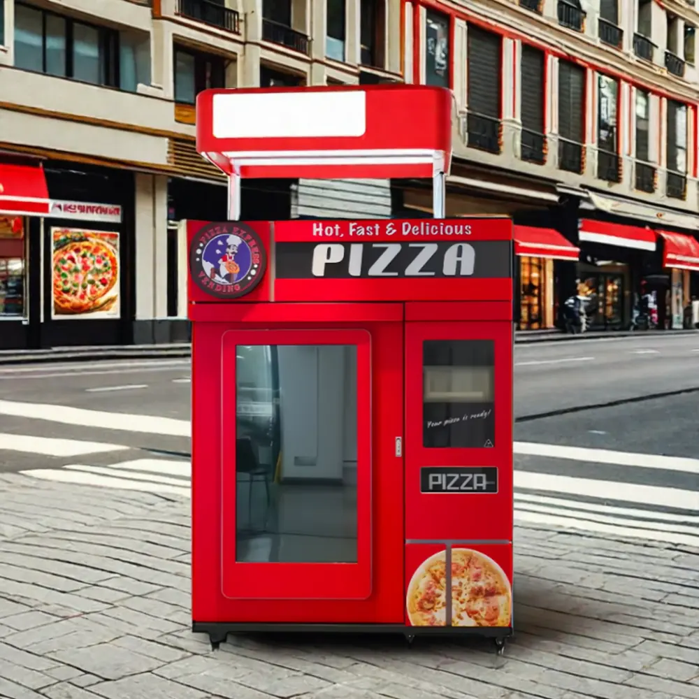 Volautomatische Slimme Touchscreen Commerciële Hot Verse Fast Food Maker Pizza Automaat Voor Buiten