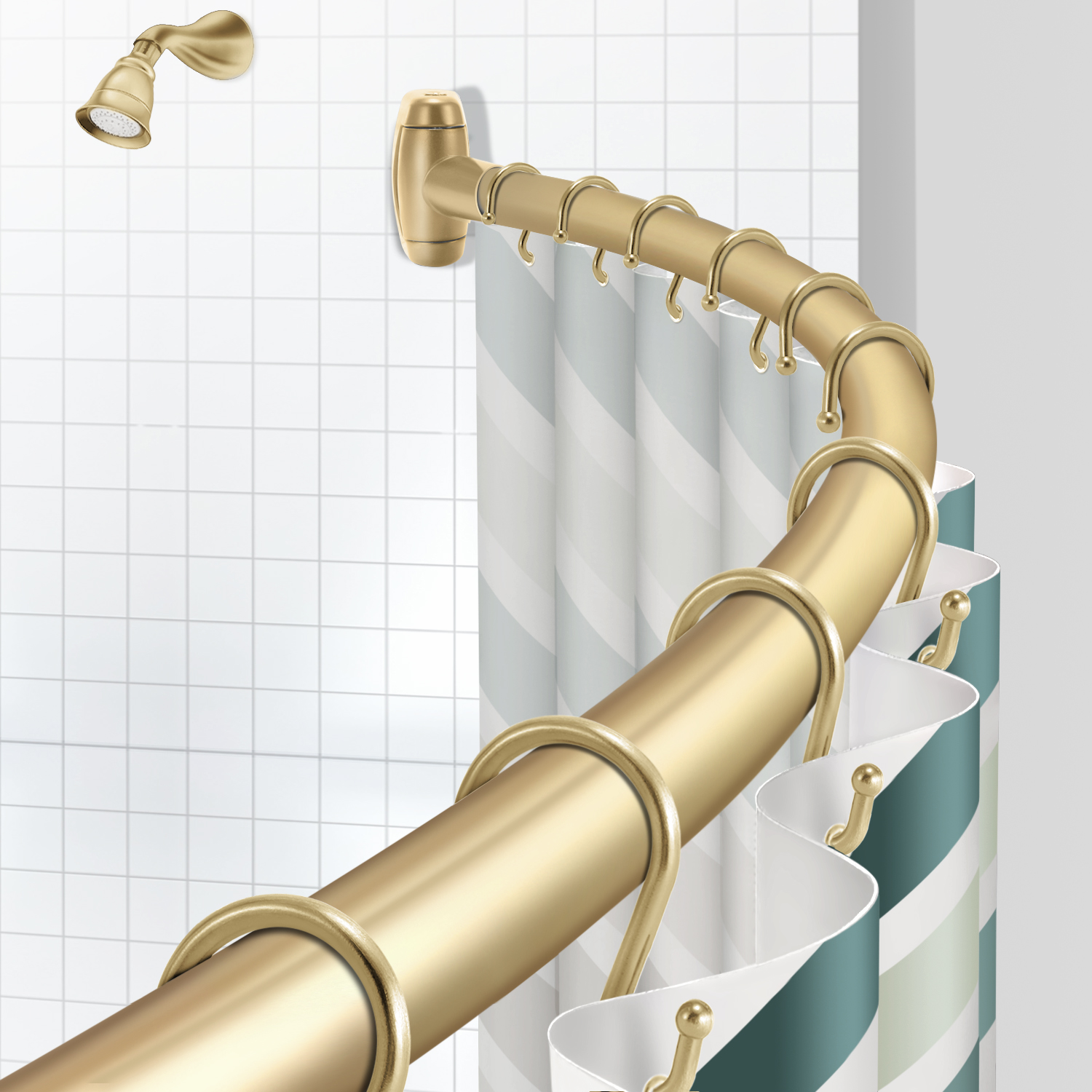 New Arrival Curved Shower Curtain Rod Adjustable Shower Rod 5072