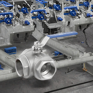 Vanne à boisseau sphérique manuelle en acier inoxydable SS304/316, type T, filetage femelle NPT, trois voies, 1/2 pouce, pour eau, OEM Nalisha 100 M/h - Product Image 3