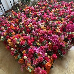 ดอกกุหลาบสีชมพูส้มทำมือจากผ้าไหมเทียมขนาด 200 ซม. สำหรับตกแต่งโต๊ะงานแต่งงาน คริสต์มาส หรือเป็นดอกไม้ประดับกลางโต๊ะ - Product Image 3