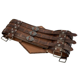 Cinturón <span class=keywords><strong>de</strong></span> vikingos ancho <span class=keywords><strong>de</strong></span> cuero PU traje Medieval armadura Kit accesorio cinturón pesado Halloween en relieve pretina para adultos - Product Image 5