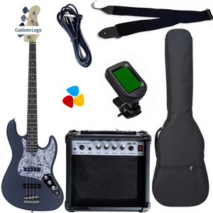 Customizable Electric Bass Guitar Set poplar Body Maple Neck Rosewood Fingerboard matte Finish 4 <b>Strings</b>-Beginner Friendly - Product Image 1