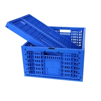 Caisses de rangement en plastique pliables et robustes, empilables, avec poignée de levage pratique