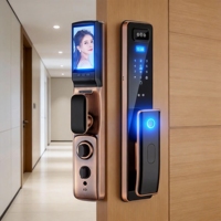 Caméra Wi-Fi haute sécurité, serrure de porte intelligente, reconnaissance d'empreintes digitales, reconnaissance faciale, mot de passe, carte IC, stockage dans le cloud pour portes en bois/aluminium